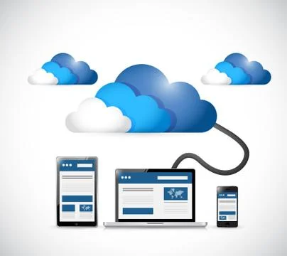 Cloud and web platforms technology illustration 스톡 일러스트