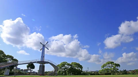 Cloud and wheeling windmill - Time-lapse Stock Footage 63007360
