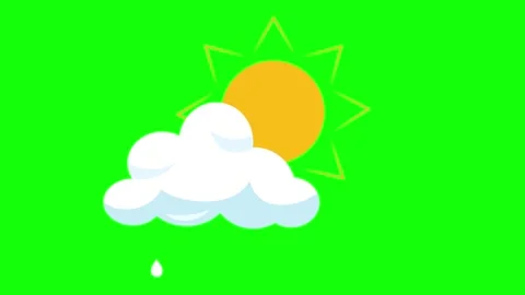 Cloud Animated with Sun Transparent Background Animation Stock Footage 341328945