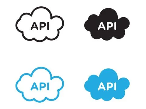 Cloud API icon black and white vector outline sign Stockillustratie