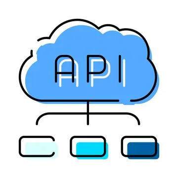 Cloud api icon connecting software applications Stock Illustration