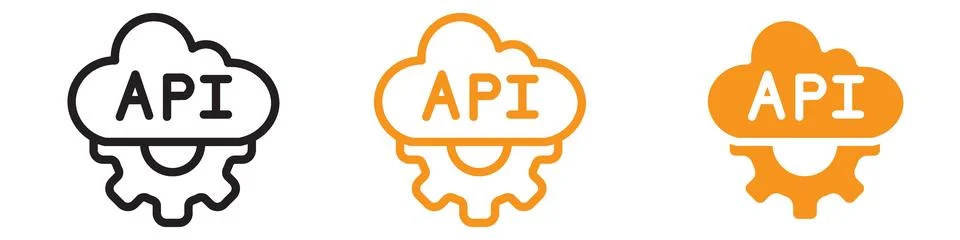 Cloud API Icon Illustrating Cloud Computing Technologies, API Integration S.. Stock Illustration