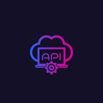 Cloud API icon Stock Illustration