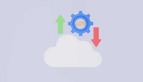 Cloud API Integration Data Transfer 3d illustration Stockillustratie