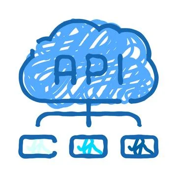 Cloud api integration network connecting application programming interface Stock Illustration