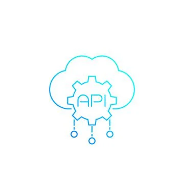 Cloud API line icon 스톡 일러스트