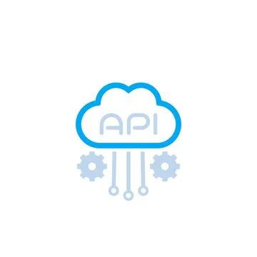 Cloud API, software integration icon Illustrazione stock