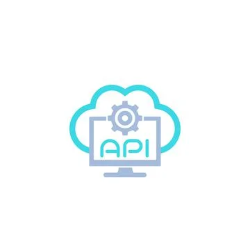 Cloud API vector icon, software integration Illustrazione stock