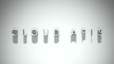 Cloud apis 3D title animation with shadows on a white background Stock Footage 296919883