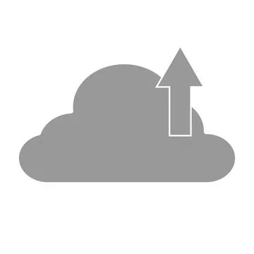 Cloud app icon - upload files,flat design Illustrazione stock