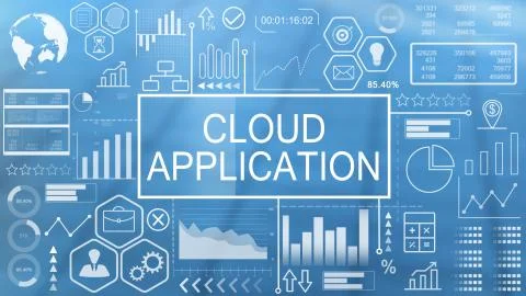 Cloud Application, Animated Typography 스톡 일러스트