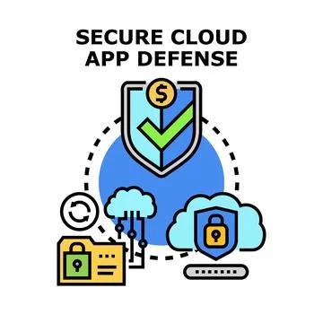 Cloud application defense securing digital information and data イラスト素材
