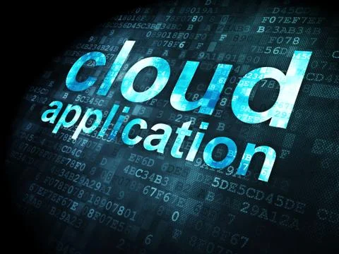 Cloud Application on digital background Stock Illustration