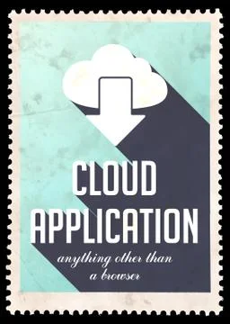 Cloud Application on Light Blue in Flat Design. Illustrazione stock