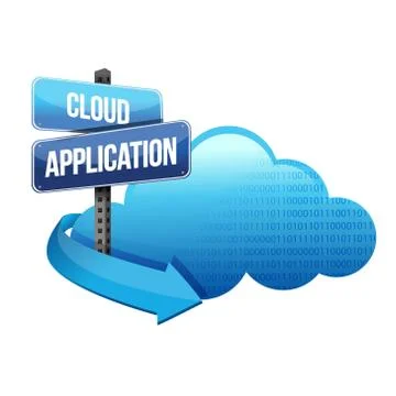 Cloud application road sign illustration design Illustrazione stock