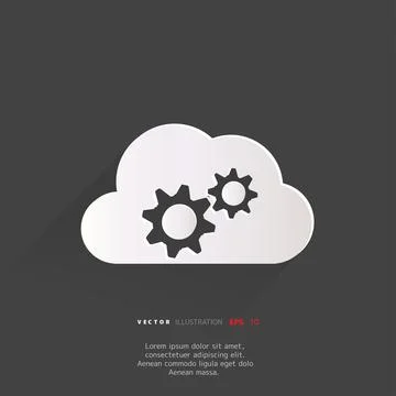 Cloud application settings web icon Stock Illustration