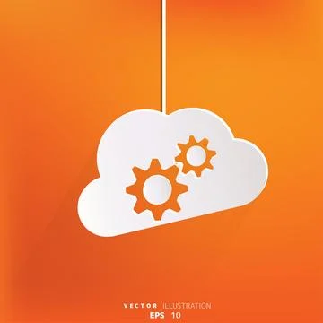 Cloud application settings web icon Stock Illustration