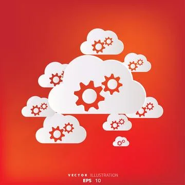 Cloud application settings web icon Stock Illustration