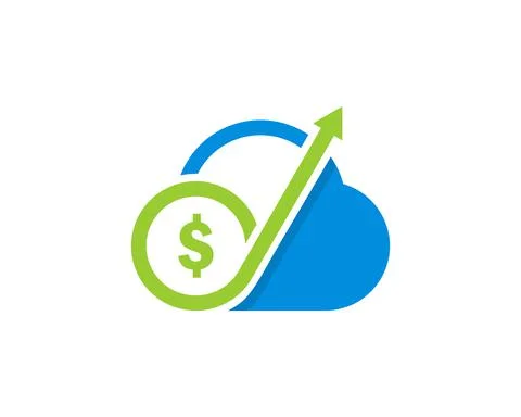 Cloud with arrow up and dollar symbol inside Stock Illustration