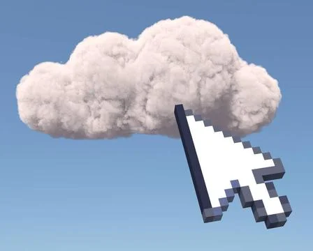 Cloud with arrow cursor Cloud with arrow cursor, cloud computing concept C... Stock Photos