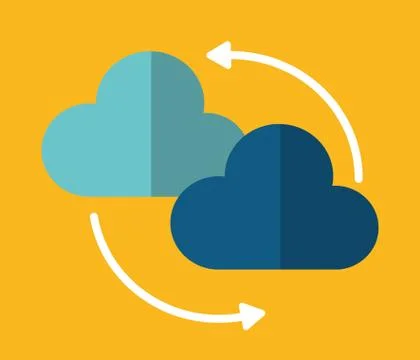 Cloud arrow data center web hosting. Vector graphic Stock Illustration