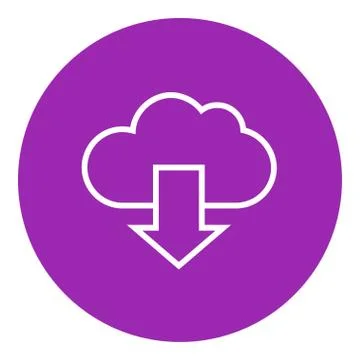 Cloud with arrow down line icon イラスト素材