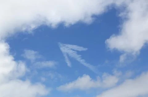 Cloud arrow going upward in the sky among the clouds Stock Illustration