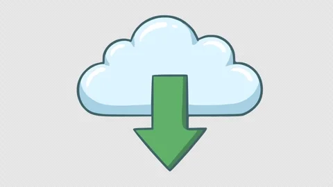 Cloud arrow icon line boil effect animation Stock Footage 339279316