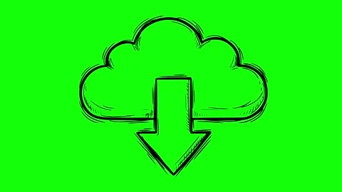 Cloud arrow line boil effec outline animation Stock Footage 339586676