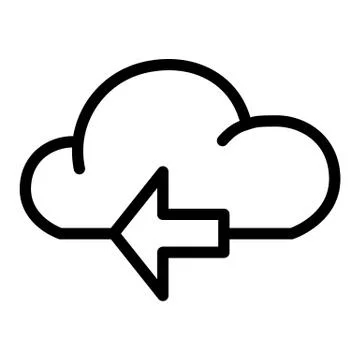 Cloud with arrow line icon. Data vector illustration isolated on white. Cloud Stock Illustration