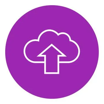 Cloud with arrow up line icon Illustrazione stock