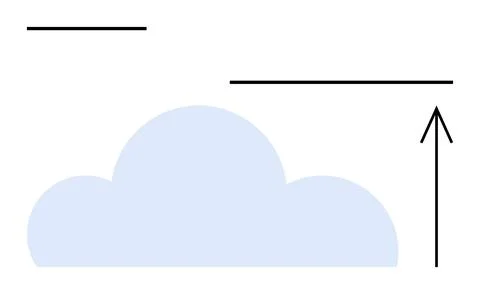 Cloud with Arrow Pointing Upwards, Progress and Growth Stockillustratie