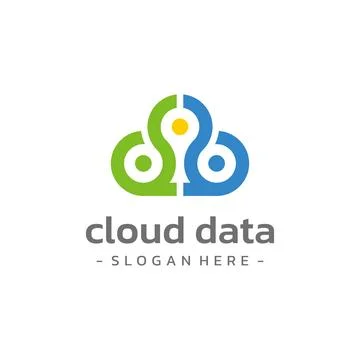 Cloud arrow system data logo template design vector. Stock Illustration