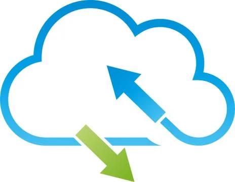 Cloud, arrows, cloud computing, data, logo Stock Illustration