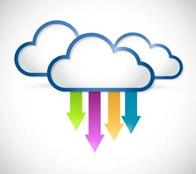Cloud arrows destinations illustration Stock Illustration