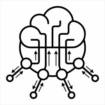 Cloud artificial intelligence neural network concept 8K ultra quality image Illustrazione stock