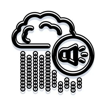 Cloud audio streaming concept with sound volume speaker Stock Illustration