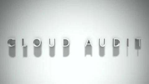 Cloud audit 3D title animation with shadows on a white background Stock Footage 297516701