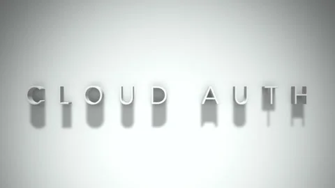 Cloud auth 3D title animation with shadows on a white background Stock Footage 297517766