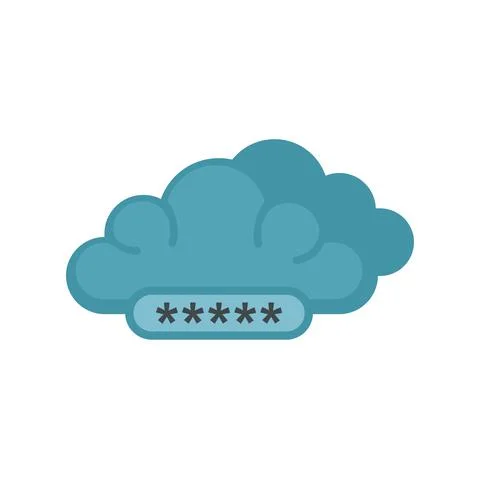 Cloud authentication icon flat isolated vector 스톡 일러스트