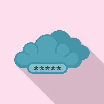 Cloud authentication icon, flat style 스톡 일러스트