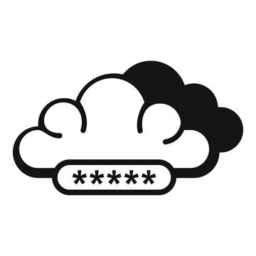 Cloud authentication icon, simple style Stock Illustration