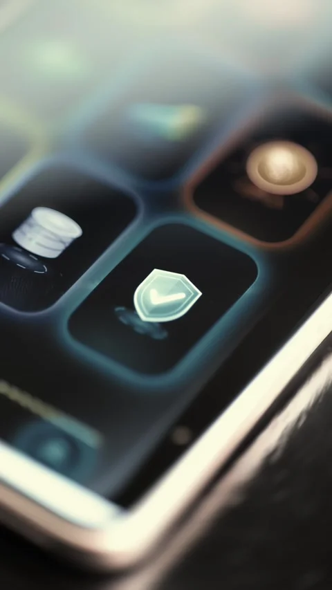 Cloud Automation App Icon on Mobile Technology Grid Stock Footage 341866843