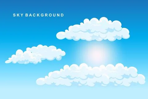 Cloud Background Design, Sky Landscape Illustration, Decoration Vector, Ban.. 스톡 일러스트