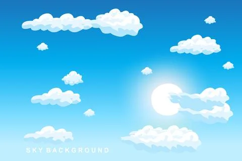 Cloud Background Design, Sky Landscape Illustration, Decoration Vector, Ban.. 스톡 일러스트