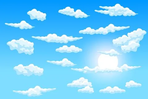 Cloud Background Design, Sky Landscape Illustration, Decoration Vector, Ban.. 스톡 일러스트