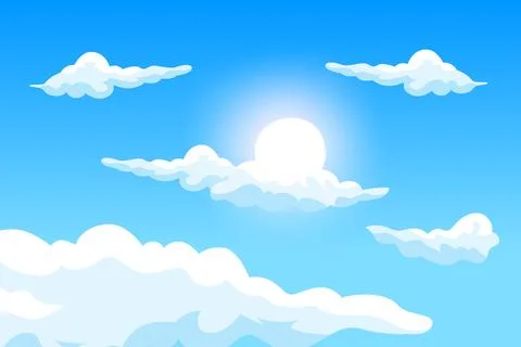 Cloud Background Design, Sky Landscape Illustration, Decoration Vector, Ban.. 스톡 일러스트