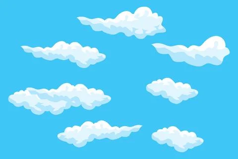 Cloud Background Design, Sky Landscape Illustration, Decoration Vector, Ban.. イラスト素材