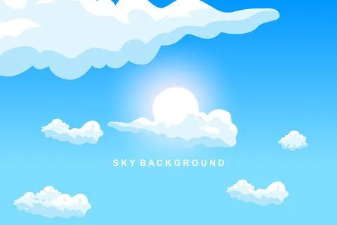 Cloud Background Design, Sky Landscape Illustration, Decoration Vector, Ban.. 스톡 일러스트