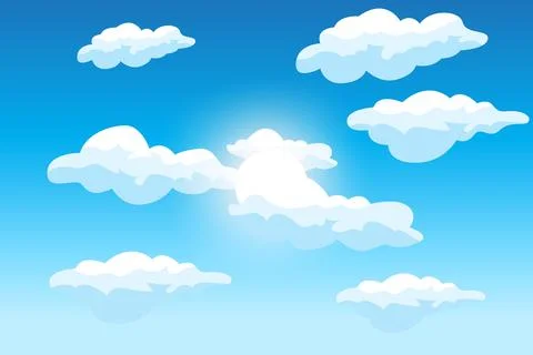 Cloud Background Design, Sky Landscape Illustration, Decoration Vector, Ban.. 스톡 일러스트